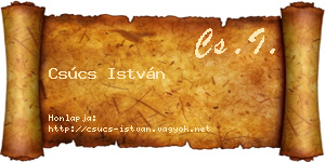 Csúcs István névjegykártya