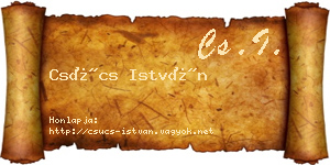 Csúcs István névjegykártya